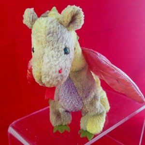 TY Beanie Baby Scorch the Dragon 1998 curly Fabric PE pellets no hang tag